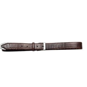 Jos A. Bank Men's Brown Leather Belt‎ Crocodile Embossed Silver Buckle Tip 42 in